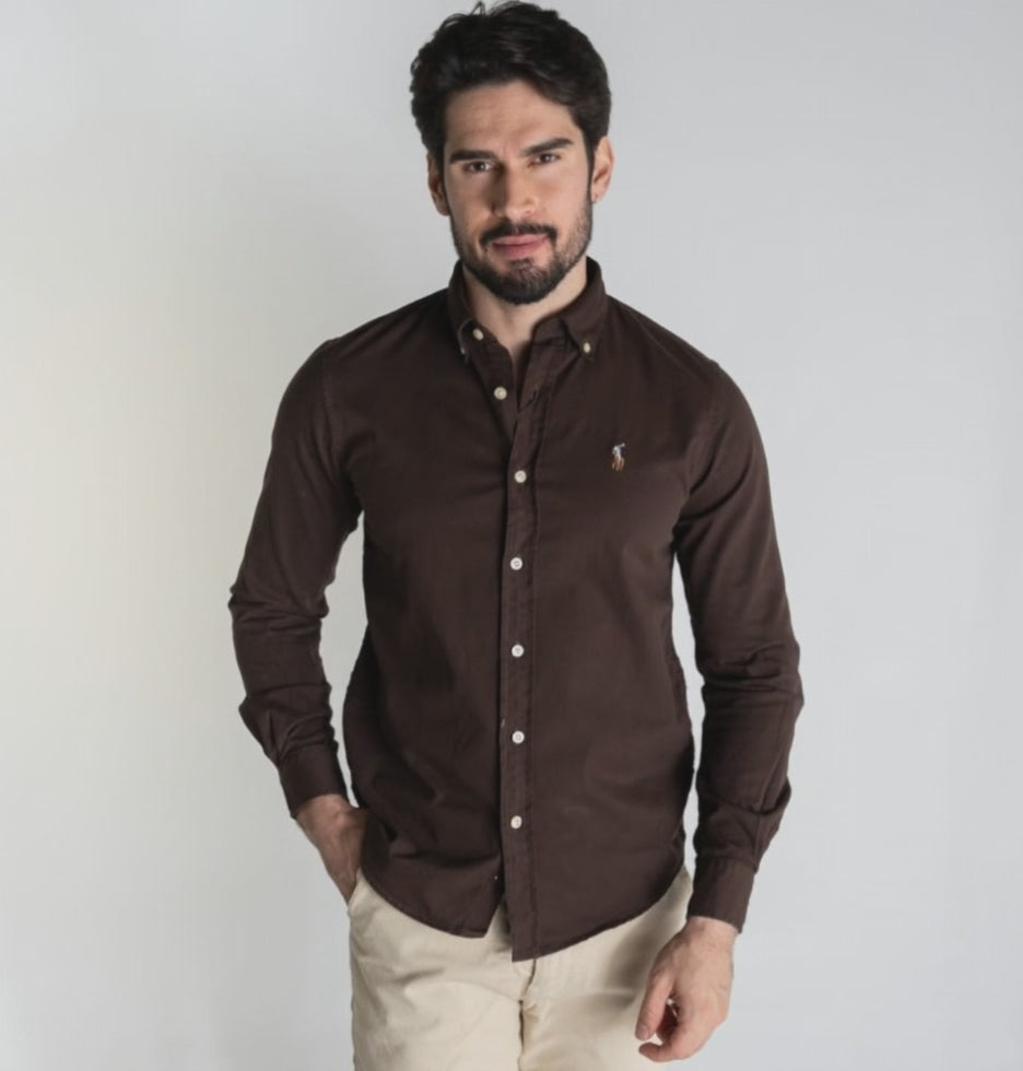 Camisa Hombre Marron Rain