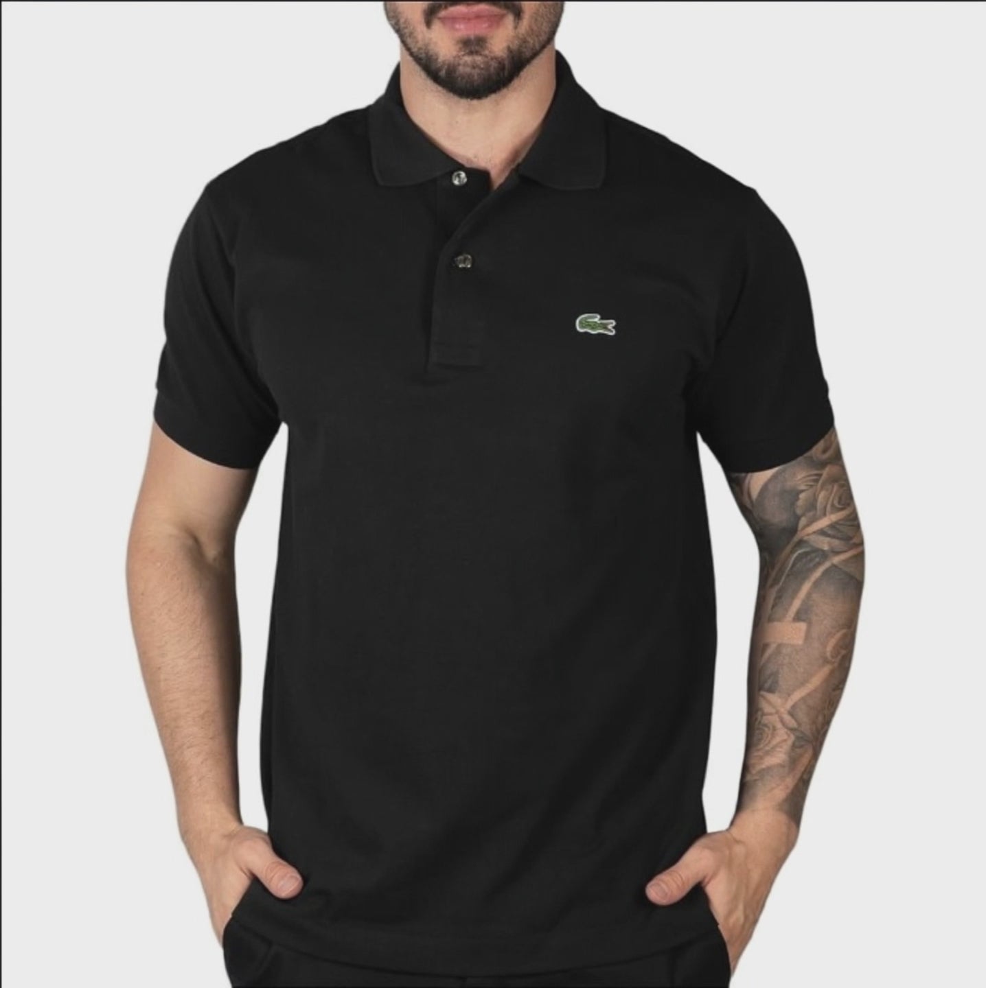 Camiseta Tipo Polo Negra LC
