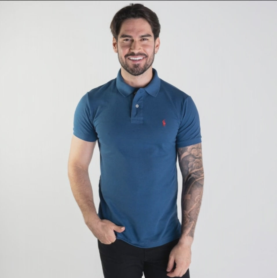 Camiseta Tipo Polo Petroleo Clasica