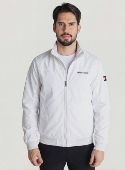 Chaqueta Cortavientos Hombre Blanca Clásica