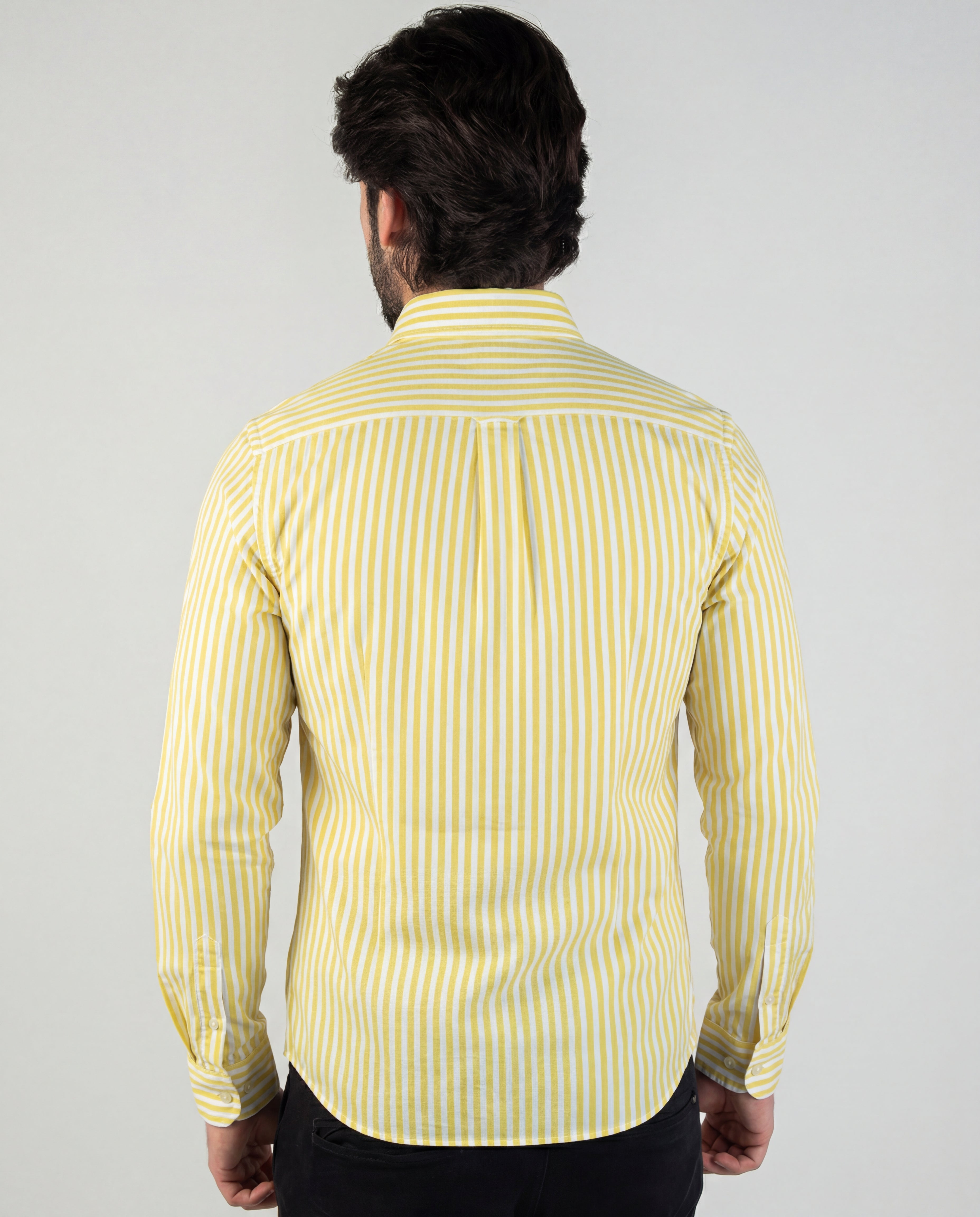 Camisa Hombre Rayas Amarillas